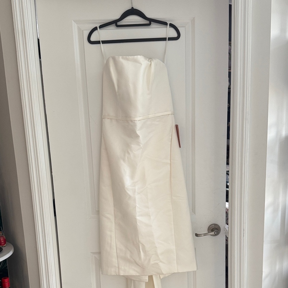 Amsale Duchesse Ivory Strapless Dress